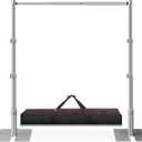 Jiang&Rong 10ft x 10ft Adjustable Backdrop Stand Kit - Heavy Duty Pipe and Drape Stand for Wedding, Birthday Party, Banquet Decorations (Silver)