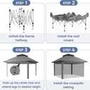 Driftalia 13x13 Pop Up Gazebo, Instant Outdoor Gazebo with Mosquito Netting, Vented Roof and Carry Bag for Patio, Garden & Backyard - Dark Gray