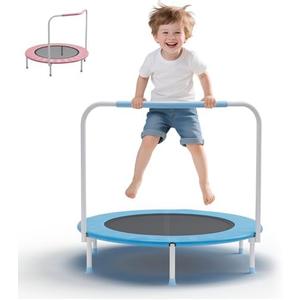 Trampoline for Kids, Upgrade Full Anti-Rust Toddler Trampoline with Net Pink