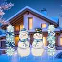 Bencailor 4 Pcs Winter Outdoor Decorations Snowman Snowflake Yard Signs with Stakes Christmas Garden Signs with LED Light Xmas Holiday Large Yard Decor for Home Lawn Party Favor Supplies(Winter Style)