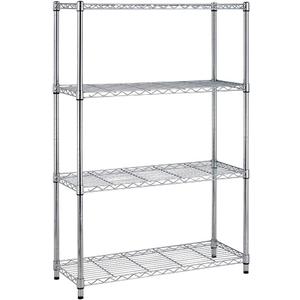 BestOffice | 4-Tier Wire Storage Shelves | 36x14x54 | Chrome | with Adjustable Racks | Heavy-Duty Metal Shelf, Holds Upto 1000 lbs | No-Tool Assembly | Ideal for Home & Garage Shelving