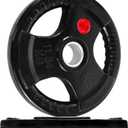 Fitvids Olympic 2-Inch Cast Iron Plate Weight Plate for Strength Training and Weightlifting, Rubber Coated Style, 25LB Pair