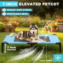 L Outdoor Elevated Dog Cot with Canopy & Side Shade for Camping Small Medium Dogs (Carry Bag), Portable Cooling Raised Dog Bed