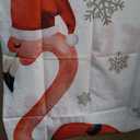 GPGHE Flamingo Christmas Decorations Funny Shower Curtain Flamingo Holiday Bath Curtain Decor with 12 Hooks 71x71 Inch