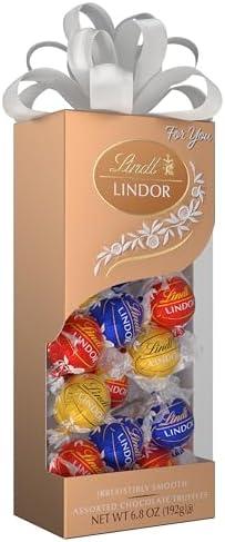Lindt LINDOR Assorted Chocolate Candy Truffles Traditions Gift Box, Assorted Chocolate with Smooth, Melting Truffle Center, 6.8 oz. Pack of 5