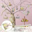Amyhill 30 Pcs Easter Bunny Ornaments Set Acrylic Happy Easter Hanging Decoration Classic Bunny Egg Basket Spring Ornaments for Tree with Rope for Crafts Holiday Party Favor Supplies