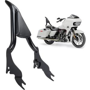 Detachable Motorcycle Sissy Bar, Passenger Backrest Rear Pad Fit for Harley Touring CVO Road Glide Street Road King 2009-2022 (18 inch Black)