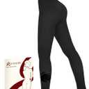 iceROSE Fleece Lined Tights Women - Sheer Black Thermal Leggings Thick Warm Pantyhose Fake Translucent Dress for Cold Winter (Large-X-Large)