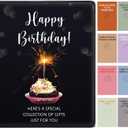 Epakh Happy Birthday Gift Book 9 x 7 Inch Greeting Cards Booklet Keeper Organizer Books with 24 Pages Album Keeper Personalized for Birthday Party Favors(Black,Boys Style)