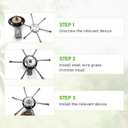 2PCS Steel Wire Grass Trimmer Head, 2025 New String Trimmer Replacement Head, Universal Brush Cutter Steel Head for Lawn Mower Edging, 6 Inch Steel Wire Weed Brush Cutter Trimmer Head (6 Blades)