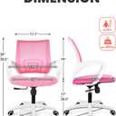 NEO CHAIR Office Desk Computer Chair Ergonomic Mesh Gaming Cushion Seat with Comfy Lumbar Mid Back Support Adjustable Height Swivel Rolling Wheels for Home Task (Pink)