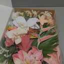 Ling's moment Fake Flowers Box, Faux Artificial Greenery Stems Foam Roses Anthuriums Silk Orchid Palm Leaf Fabic Flower for Centerpieces Bouquet Wedding Floral Vase, Sorbet Tropical, Deluxe Combo