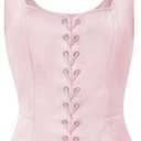 Century Star Corset Tops for Women Pirate Vest Renaissance Costume Medieval Viking Victorian Halloween Costumes Plus Size (Small, Jacquard Pink Corset)