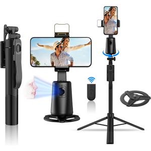 Auto Face Tracking Tripod 360 Rotation, 67" Tripod for iPhone Selfie Stick,Phone Tripod Stand Holder with Remote Gesture Control,No App, for Live Video Tiktok Live Vlog Streaming Video