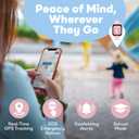 Kipywatch Smart Watch for Kids - Kids Watch with GPS Tracker, Safe Zones Alert Camera, Voice & Video Call, School Mode Parental App, Subscription Required - Extra White Strap - Gifts for Girl 3-12