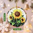 2 x Christmas Ornaments, Sunflower Ornament, Christmas Tree Ornaments, Xmas Decorations, Holiday Decorations, Gifts for Sunflower Lovers, Holiday Party Gifts, and Xmas Gift Ideas