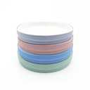 Elk and Friends Kids 7.8” Porcelain White Plates with Silicone Sleeves | Suitable for Babies/Toddlers | Microwave & Dishwasher Safe | Non Slip Dinnerware | Snack Dishes | 4 Pack