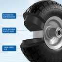 10-Inch 4.10/3.50-4 Tire and Wheel Flat Free, Heavy Duty Solid Replacement Tire with 5/8" Bearings, for Wheelbarrows Hand Trucks Dollies Trolleys Generators, (2-Pack) (Gray)