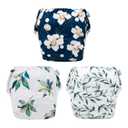 Babygoal Baby & Toddler Girl and Boy Swim Diapers, Reusable Adjustable Washable One Size Fits 6M-3T Gifts and Swimming Lessons 3 Pack 3ZSD10