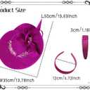 dressfan Vintage Fascinator Hats for Women,Linen Pearl Fascinator for Derby Church Wedding Tea Party (Pink)