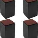 4 Pcs Self-Adhesive Furniture Bed Risers, Square Heavy Duty Carbon Steel Table Sofa Risers Adds 4" Height with Felt Pad,Black