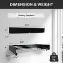 Foldable Wall Mounted Drying Rack - 31.5” Wide, 13.2 Ft Drying Space, 5 Rust-Resistant Rods, Supports Up to 60 lbs - Retractable & Foldable Space-Saving Wall Mounted Clothes Drying Rack (Black)