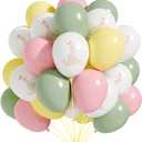 60 Pcs Bow Goose Balloons Set, 12 Inch Pastel Pink Latex Balloons One Silly Goose Birthday Party Decorations Baby Shower Decor(Pink)