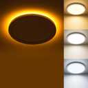 Matane LED Flush Mount Ceiling Light Fixture with Night Light, 1800LM 3000K/4000K/5000K Selectable, Dimmable Low Profile Ceiling Light for Kitchen Bedroom Hallway, 8.7inch Round White (1Pack)