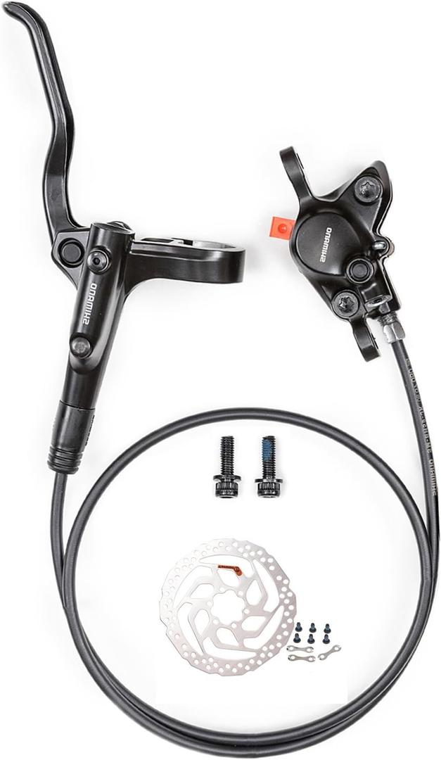 MT200 Hydraulic Brakes with SM-RT56 160mm/180mm Rotors, Left Front 800mm Right Rear 1400mm Aluminum Alloy Levers with Calipers Bike Disc Brakes
