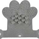 Dog Lick Mat with Suction Cups, Slow Feeder & Enrichment Mat for Dogs & Cats, Silicone Feeding Mat for Wet & Dry Food, Anxiety Relief, Mess-Free Foldable Pocket Design, Gray