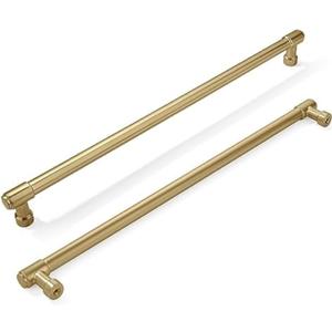 Khtumeware 6 Pack Champagne Bronze Cabinet Pulls - 10 Inch (256mm) Center to Center Heavy Duty Handles for Cabinets and Dressers - Satin Brass Finish