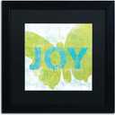 Trademark Fine Art Letterpress Joy Artwork by Sue Schlabach, 16 by 16-Inch, Matte Black (16L" x 16W")