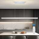 Modern LED Island Lights, 3300k-6500K Dimmable Pool Table Light with Remote, Modern Pendant Lights for Kitchen, 47.24" LED Linear Pendant Light Fixtures Dining Room Billiard Room Chrome Sliver