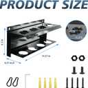 Pickleball Paddle Rack Holds 4 Paddles with Hooks Pickleball Storage Rack Pickleball Paddle Holders To Fence Wall Hanging Storage Outdoor No Installation,Black