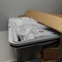 CATLIKE 2026 Upgrade 152L XXXL Stainless Steel Cat Litter Box - 3-Layer Urine Leak-Proof, Enclosed Design w/Charcoal Filter for Maine Coon & Multi-Cat Homes, Includes Metal Scoop & Mat (Silver Light Grey)