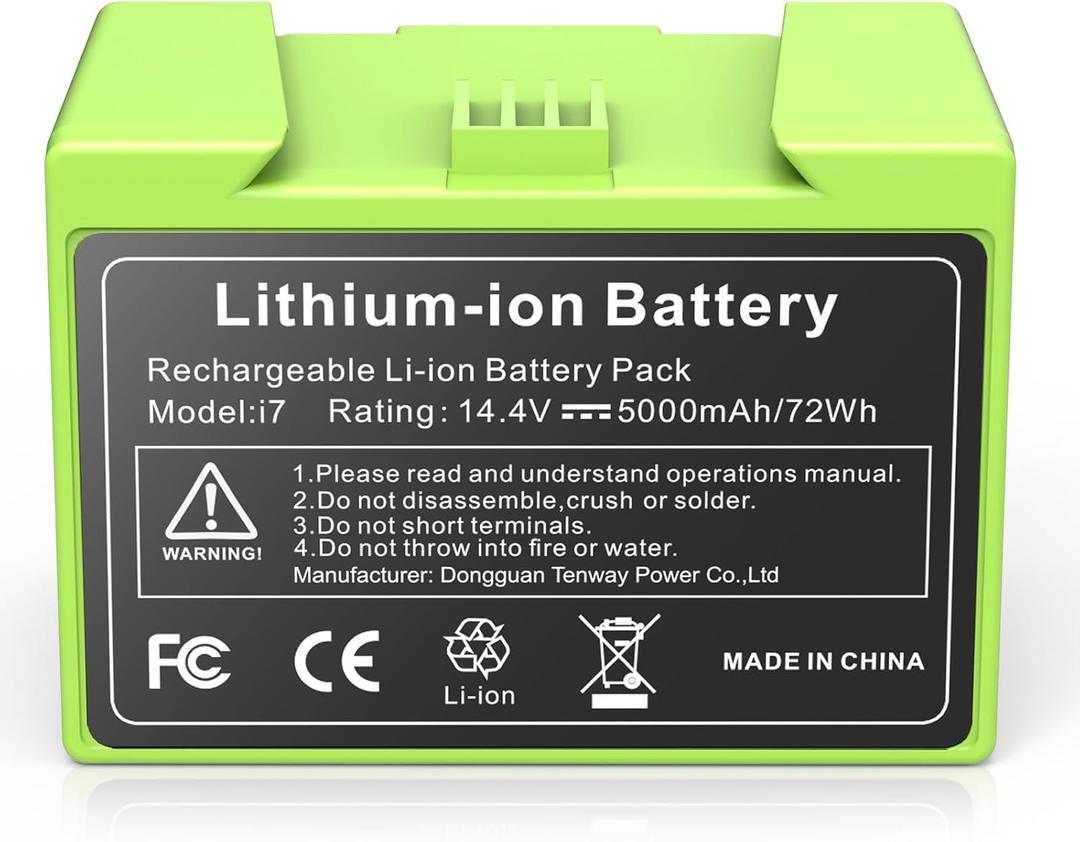 5000mAh Replacement for iRobot Roomba i7 Battery ABL-D1 14.4V Li-ion Battery Compatible with i8 i8+ i7 i7+ i4 i4+ i3 i3+ e5 e6 j7 j7+ j6+ j5 j5+ i7158 7150 7550 e5150 e6198 Series Vaccum Cleaner
