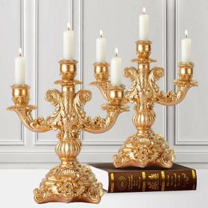 Gorgeous Home Decoration Candlestick Candle Holders (2, Golden)