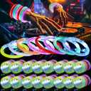 Junkin Glow Sticks Bracelets Glow in The Dark Bracelets LED Flashing Light Up Neon Supplies for Light Up Rave Concert Birthday Carnival Party Favors (8 Color)