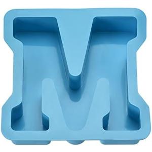 MECCANIXITY 6 Inch Giant Large 3D Alphabet Letter Mold, Silicone Resin Letter Mold for Epoxy Resin Art DIY Crafts Decoration M Blue