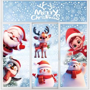 DERAYEE Christmas Window Decoration, Large Window Decoration, Snowflakes Window Decoration, 8 Pcs
