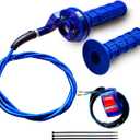 7/8 22mm Twist Throttle Accelerator Handle Grips for Pit Bike Mini Bike Throttle Cable Kit 4-Stroke Dirt Bike Pocket Bike for 50cc 90cc 110cc 125cc150cc 200cc 250cc (Blue)