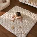 Momcozy Baby Play Mat for Floor, 50x50 Thickened Playpen Mat, Playmate for Baby Tummy Time, Waterproof & Non-Slip, Foldable Outdoor Mat with Carrying Handle, Leopard