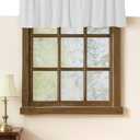 Native Fab Set of 2 Valance Curtains for Windows 54"x18" - Rod Pocket - Semi Sheer - Half Curtain for Kitchen, Cafe, Living Room, Bedroom, Basement - White