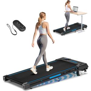 Walking Pad Treadmill, 6.2MPH Under Desk Walking Pad with 9% Incline, Treadmills for Home with Double Frame, 2.5HP Brushless Drive, 12 HIIT Programs, Remote Control, 330LBS Capacity