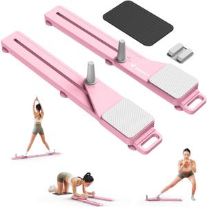 MERACH Pilates Board, Multifunctional Abdominal Plate, Detachable Ab Trainer Machine with Anti-Slip Design, Portable Pilates Reformer for Core Workouts, Home Gym Equipment for Women (Pink)