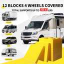 12 Packs Camper/RV Leveling Blocks Suitable for 4 Wheels Interlocking and Anti-Slip Design with Carrying Bag Heavy-Duty for Camper Travel Trailer Yellow