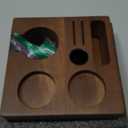 Walnut Espresso Tamping Station 54mm for Breville Machines Espresso Accessories Organizer Tamper Distributor Portafilter Holder and Multi Accessory Storage