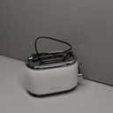 MÜELLERHOME Retro Toaster 2 Slice, 7 Browning Levels, 3 Functions (Reheat, Defrost, Cancel), Stainless Steel Features, Removable Crumb Tray, Under Base Cord Storage, White Toaster Kitchen Appliances
