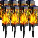 TomCare Flickering Flames Pathway Lights Solar Powered Decorative Garden Waterproof Torch Outdoor Landscape Lighting for Yard Patio