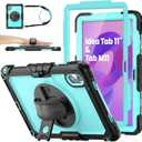 SEYMAC stock Tablet Case for Lenovo Idea Tab 11'' / M11 (TB336FU/TB330FU) 11 inch Drop-Proof Protection Cover with 360 Rotate Stand & Strap [Pen Holder] & Screen Protector 2025/2024, Sky Blue+Black
